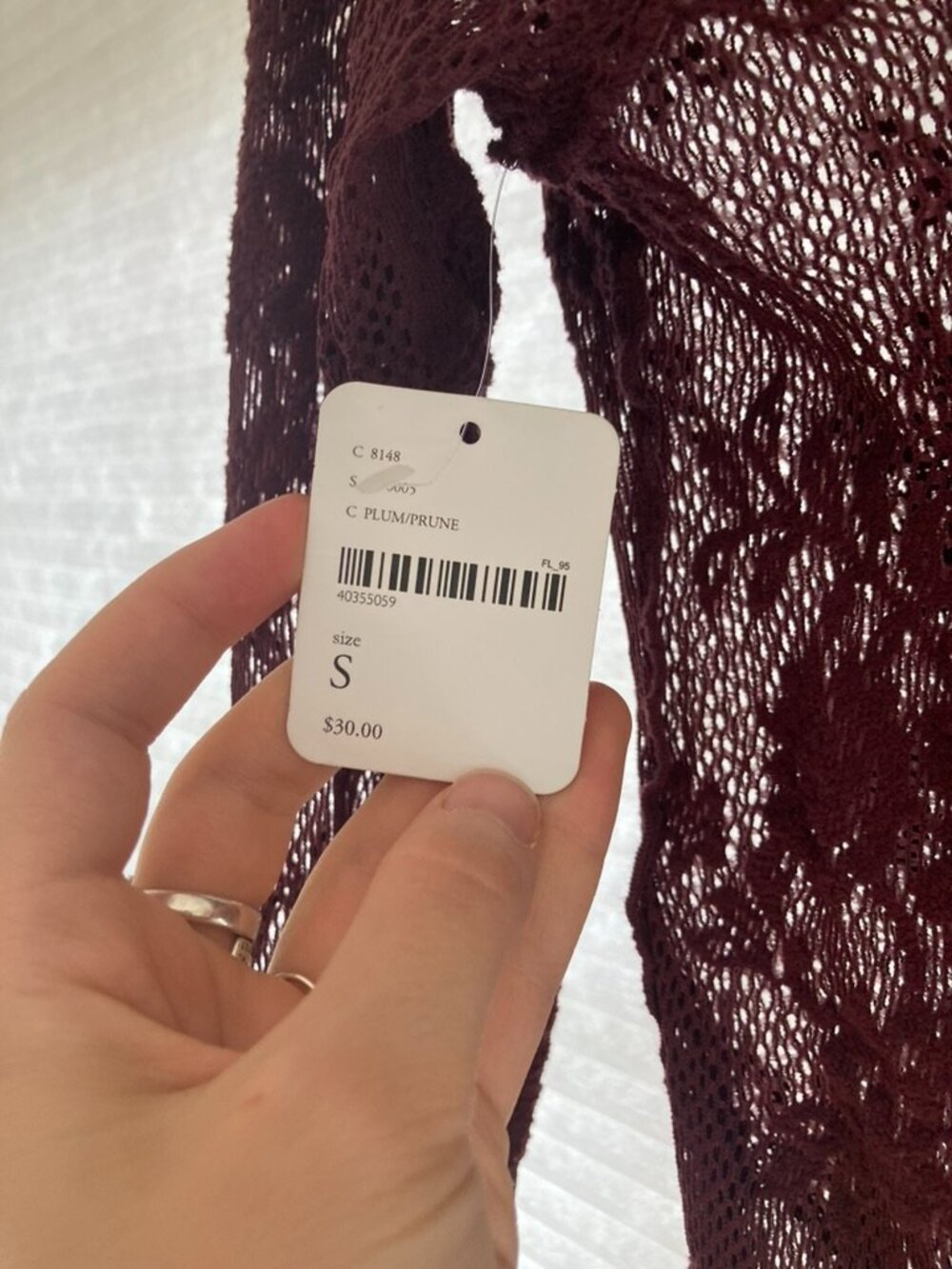 Lacy Long-Sleeve from Free People in Plum (Small) - Picture 3 of 4